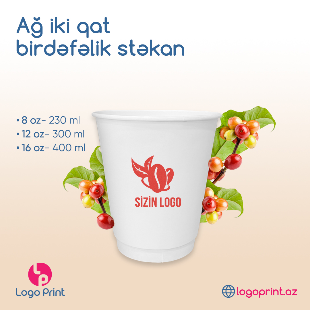 Ağ iki qat birdəfəlik stəkan